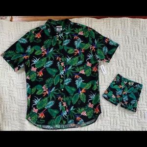 Matching Button down and infant shorts